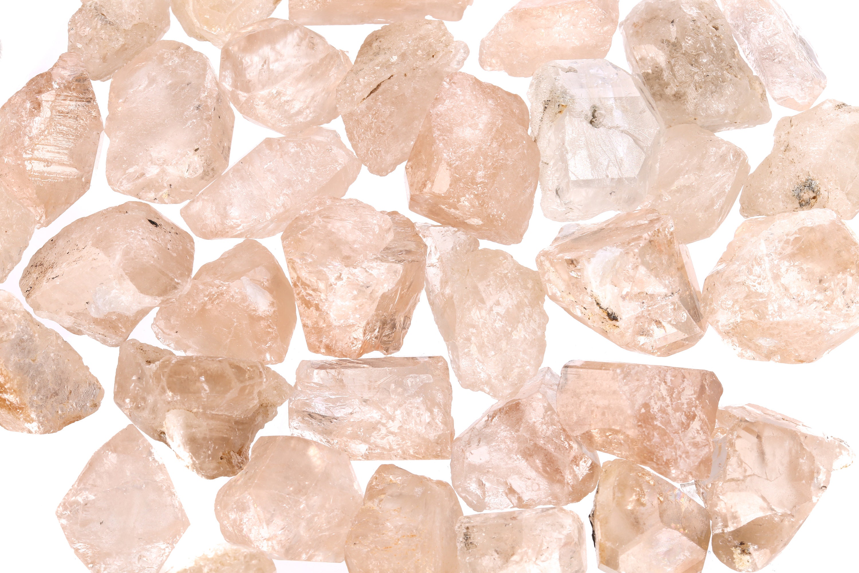 Medium Raw Peach Topaz Pieces, Rough Topaz Uncut, Rough Topaz, Topaz Crystals, December Birthstone, Bulk Raw Gemstones, Ptopaz003