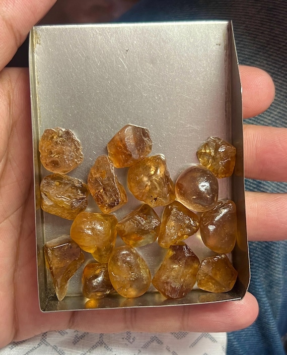 Natural Imperial Topaz Rough Lot | Raw Honey Crystal 15-20mm