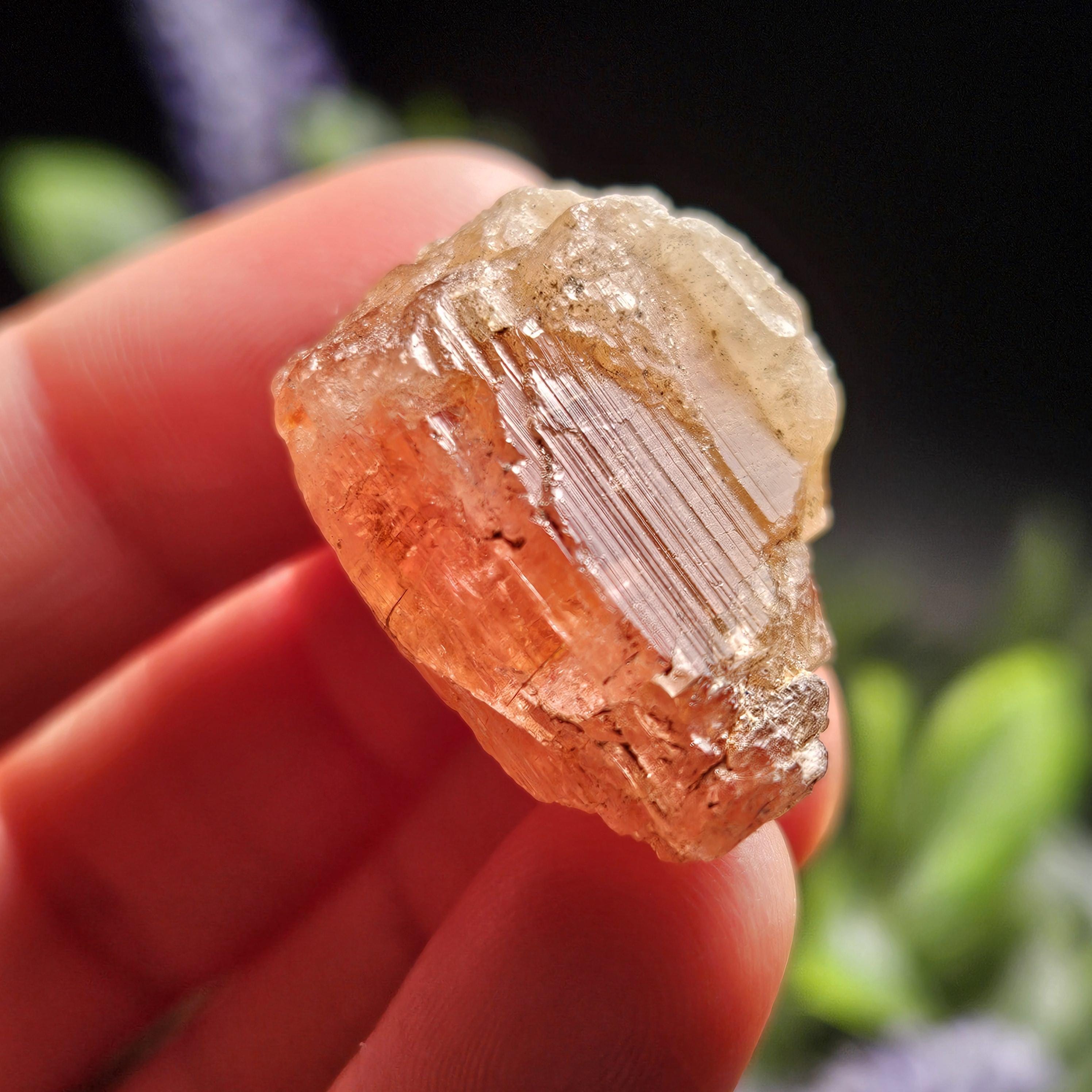 Raw Pink Topaz Crystal 13.9g, Bicolored Topaz, Ouro Preto, Brazil - Imperial Topaz Specimen