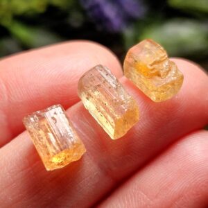 Terminated Topaz Crystal (.5-1g): Raw Golden Imperial Topaz Specimen From Brazil