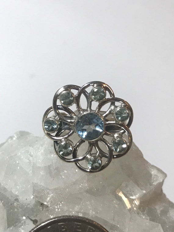 Blue Topaz Party Ring Size 6 1/2