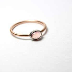 Luxurious Imperial Topaz Stacking Ring 14k Rose Gold Platinum Bezel Delicate Pastel Peach Pink Gemstone Brazil Oval Cabochon Band - Rose Bud Luxurious Imperial Topaz Stacking Ring 14k Rose Gold Platinum Bezel Delicate Pastel Peach Pink Gemstone Brazil Oval Cabochon Band - Rose Bud