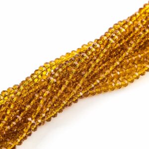 6mm Crystal Rondelle -1 or 5 or 10 STRANDS- Topaz 6mm Crystal Rondelle -1 or 5 or 10 STRANDS- Topaz