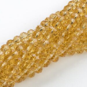 8mm Crystal Rondelle -1 or 5 or 10 STRANDS- Light Topaz 8mm Crystal Rondelle -1 or 5 or 10 STRANDS- Light Topaz