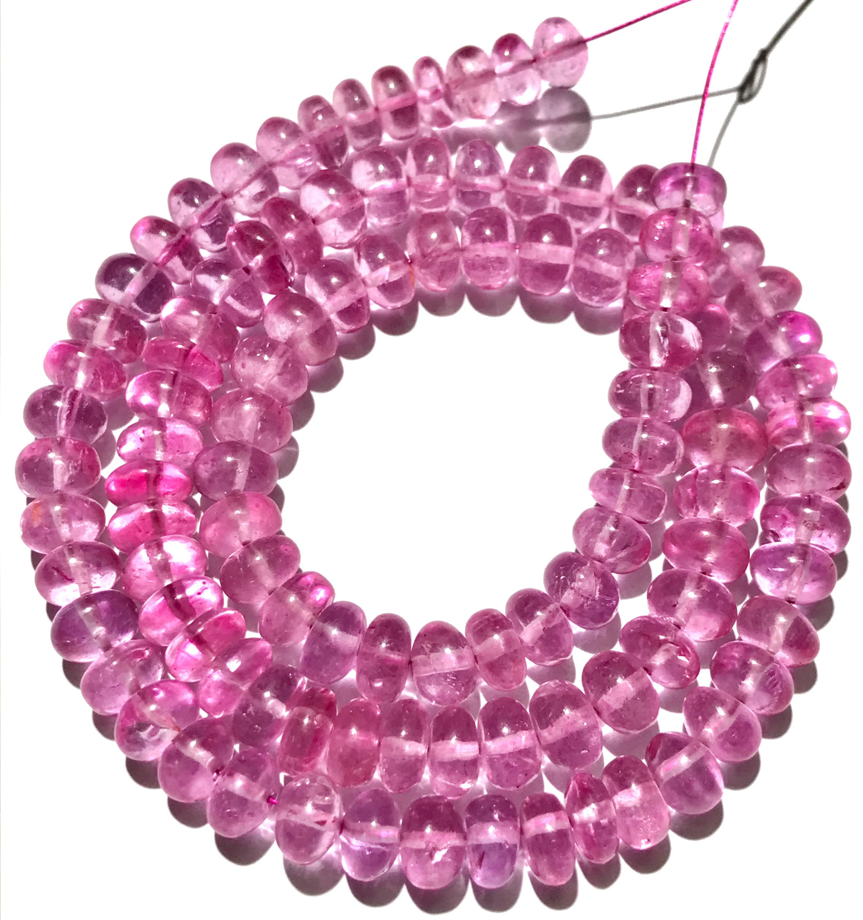Aaa+ Quality~~baby Pink Topaz Smooth Beads Natural Pink Topaz Gemstone Beads Pink Topaz Smooth Rondelle Beads Pink Topaz Stone Jewelry Beads