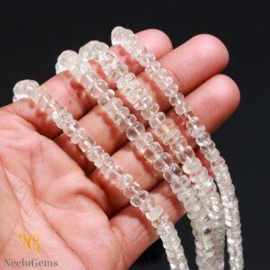 Aaa+ White Topaz Smooth Rondelle Beads,5-7 Mm Natural Topaz Indian Cut Beads,8" Loose Gemstone Beads For Handmade Jewelry Aaa+ White Topaz Smooth Rondelle Beads,5-7 Mm Natural Topaz Indian Cut Beads,8" Loose Gemstone Beads For Handmade Jewelry