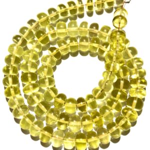 AAA+ Yellow Lemon Topaz Smooth Beads Natural Lemon Topaz Gemstone Beads Yellow Topaz Smooth Rondelle Beads Lemon Topaz Jewelry Making Beads