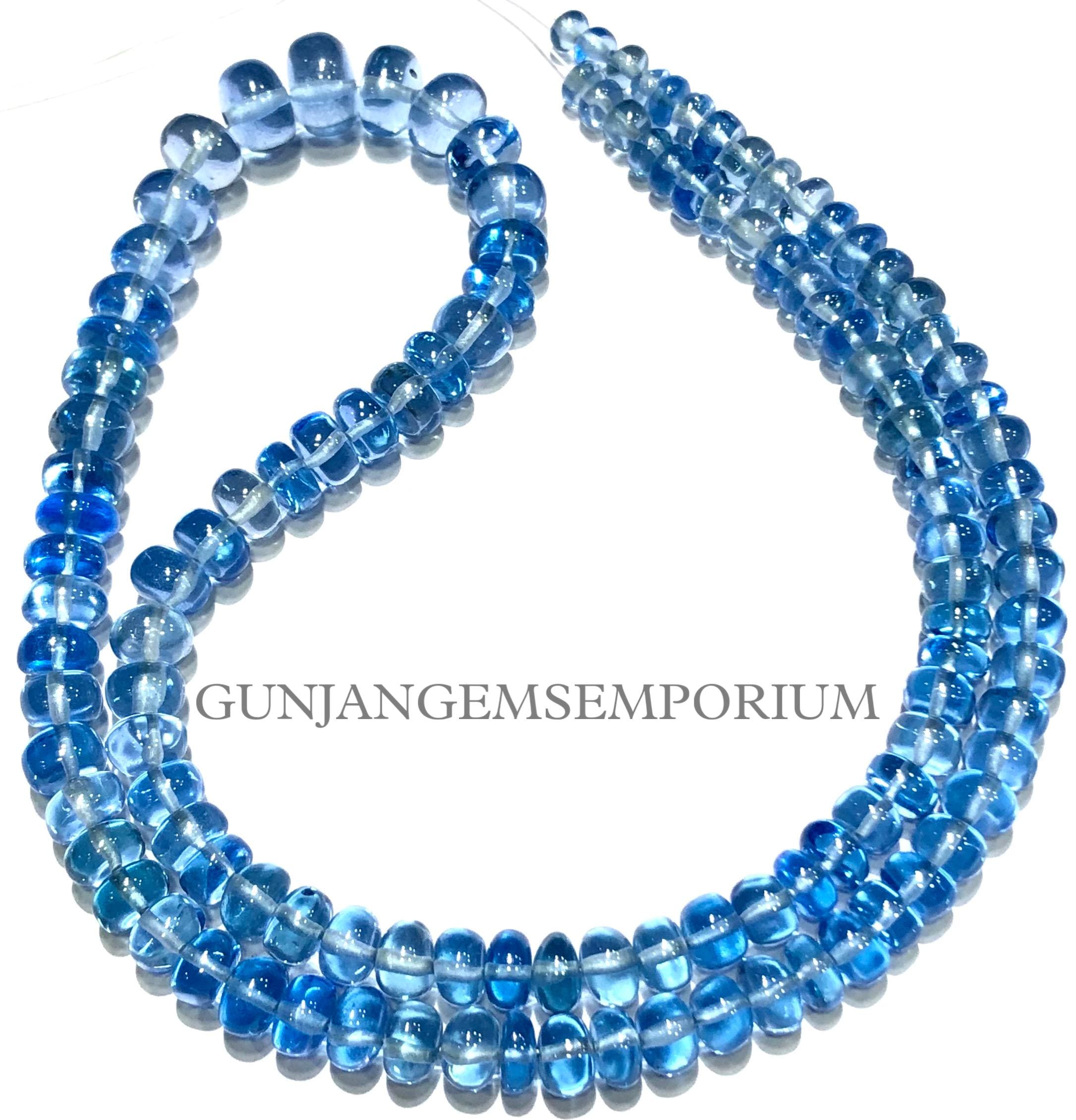 Extremely Rare~~blue Topaz Beads Aaaa+ Swiss Blue Topaz Smooth Rondelle Beads Smooth Blue Topaz Gemstone Beads 5-8mm Topaz Graduated Strand Extremely Rare~~blue Topaz Beads Aaaa+ Swiss Blue Topaz Smooth Rondelle Beads Smooth Blue Topaz Gemstone Beads 5-8mm Topaz Graduated Strand