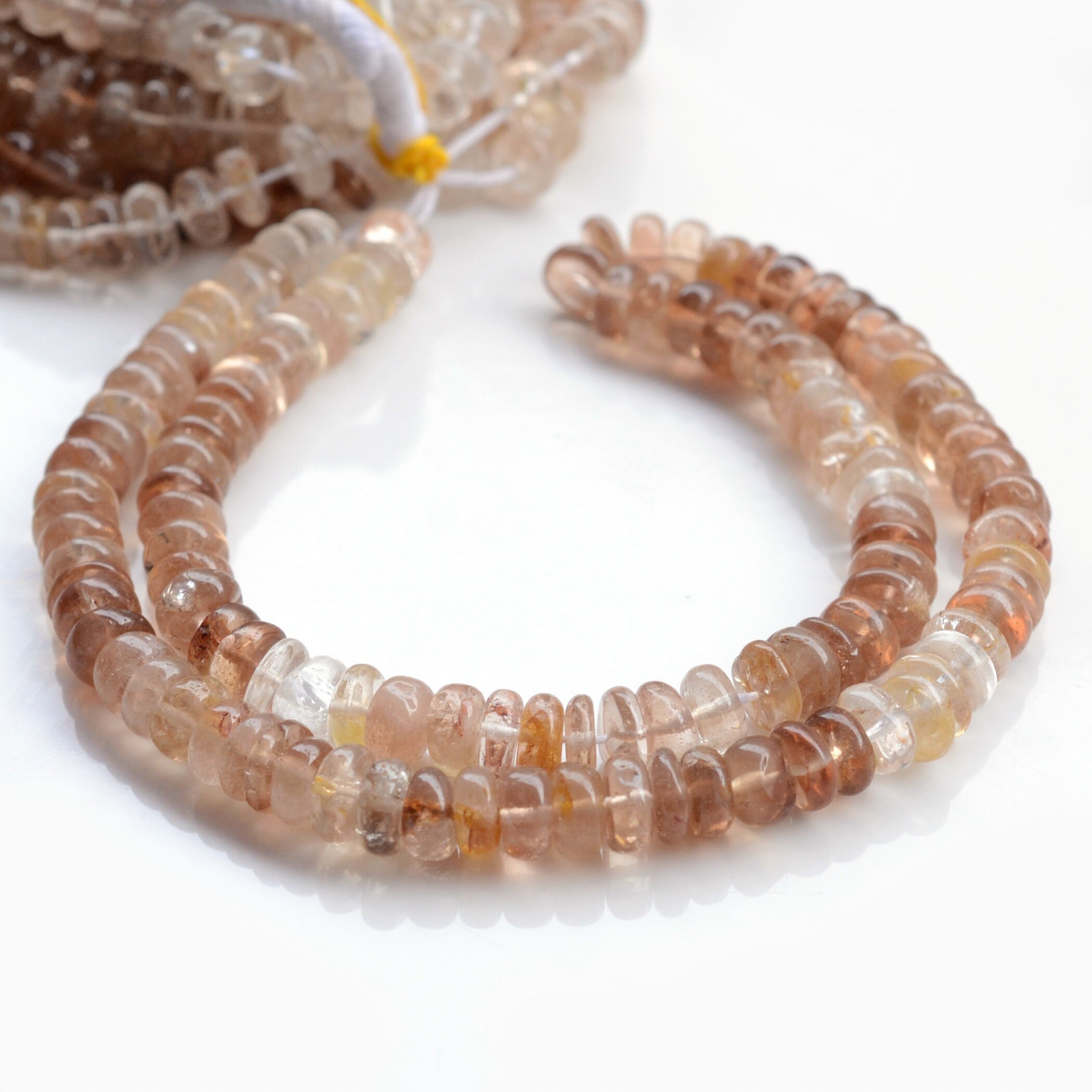 Imperial Copper Topaz Plain Rondelle Beads, 6-7mm/7.5-8mm Brown Natural Imperial Topaz Gemstone Loose, 8 Inch/16 Inch Strand, Gds1972