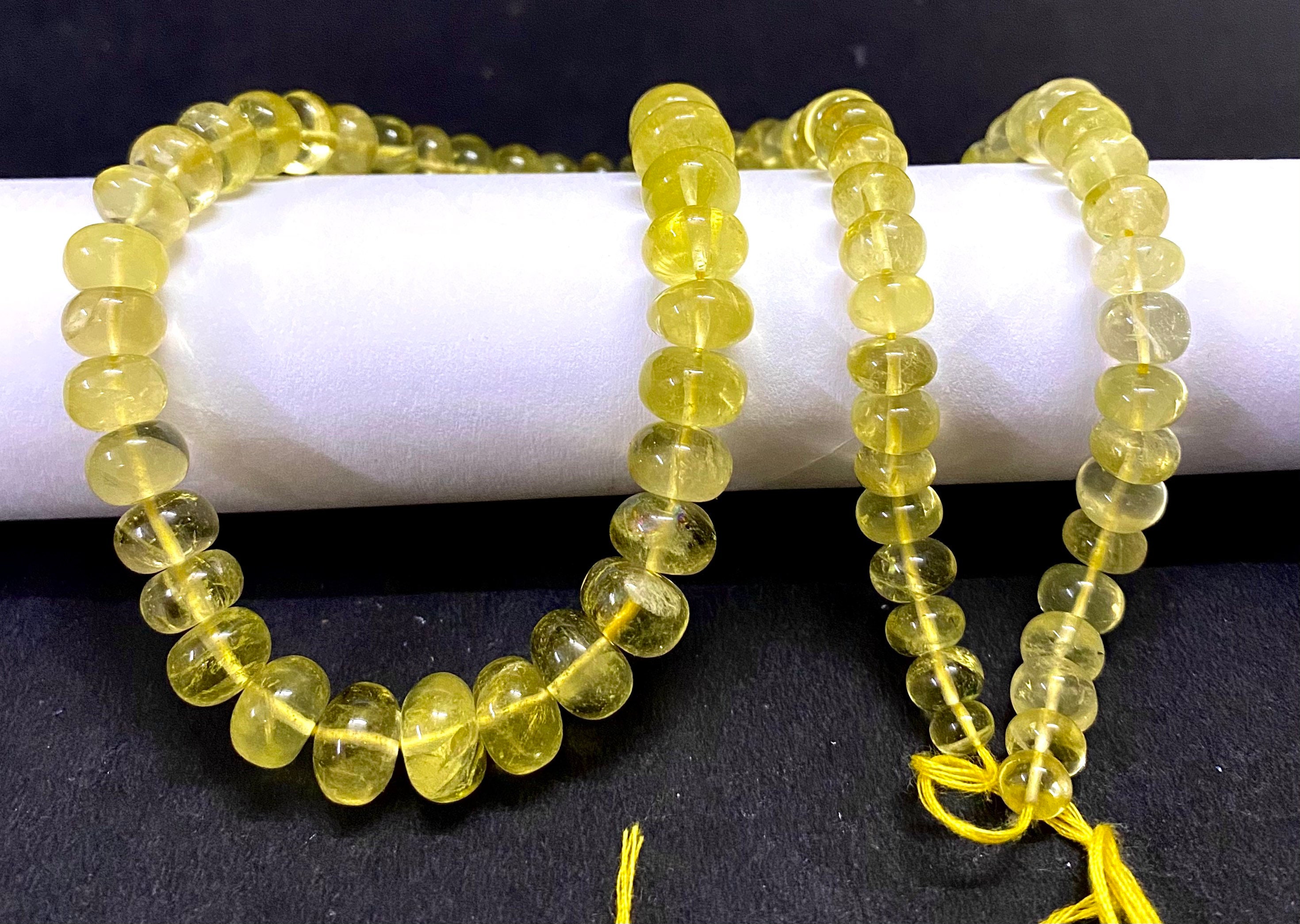 Lemon Topaz Smooth Rondelle Gemstone Bead 6-7mm Lemon Topaz Rondelle Beads 18’’ Natural Lemon Topaz Gemstone Beads Lemon Topaz Smooth Beads