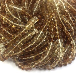 Natural Imperial Topaz Gemstone Beads: 5.5-6mm Smooth Rondelle, 16" Strand Natural Imperial Topaz Gemstone Beads: 5.5-6mm Smooth Rondelle, 16" Strand