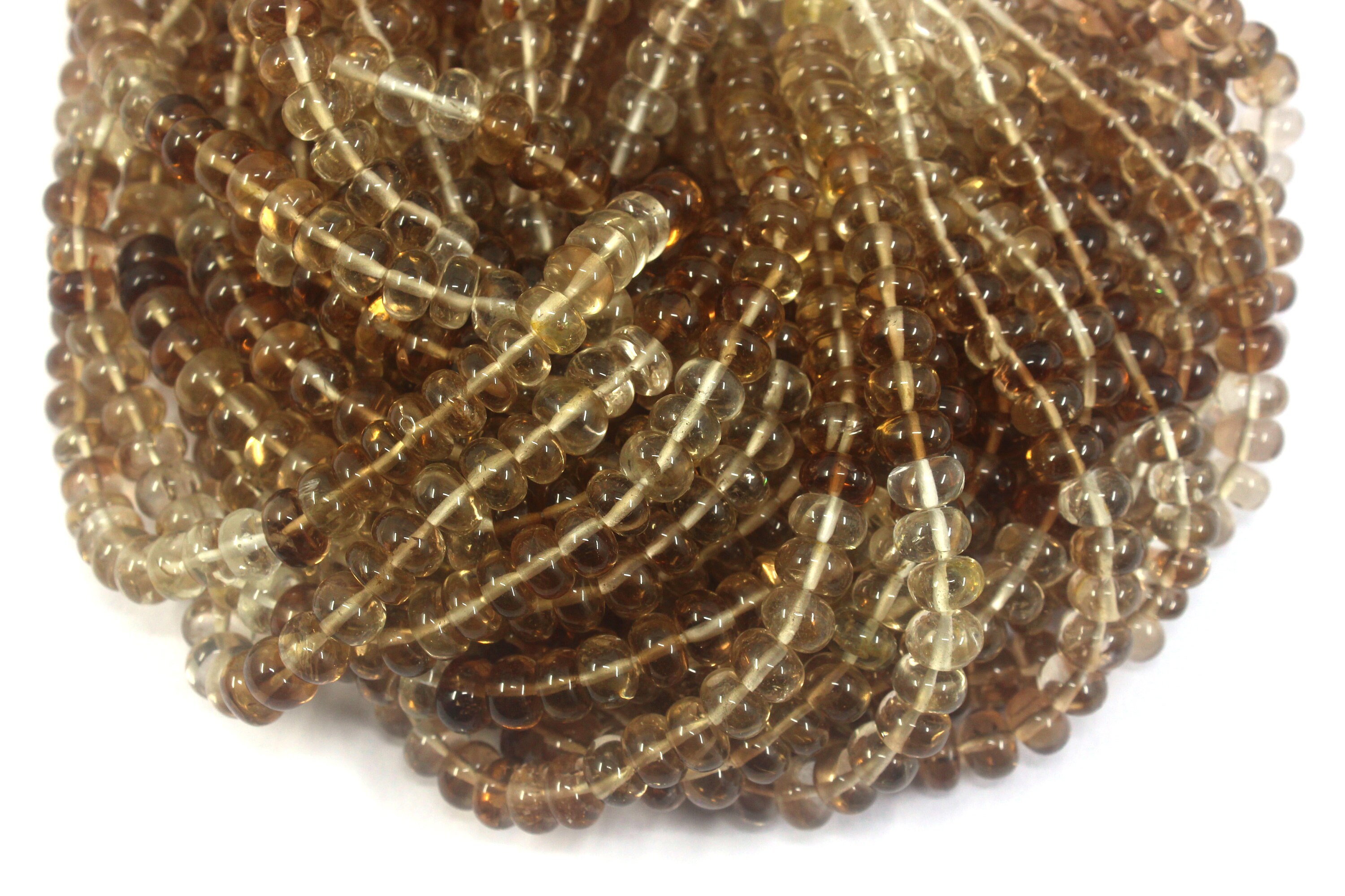 Natural Imperial Topaz Gemstone Beads: 5.5-6mm Smooth Rondelle, 16" Strand Natural Imperial Topaz Gemstone Beads: 5.5-6mm Smooth Rondelle, 16" Strand