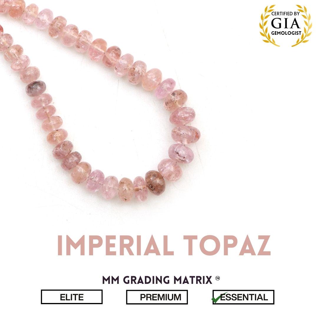 Natural Pink Imperial Topaz Smooth Rondelle Beads Strand 18", 5mm - 9mm Imperial Topaz Gemstone Beads For Jewelry Making, Wholesale Beads