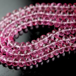 Pink Topaz Rondelle Beads