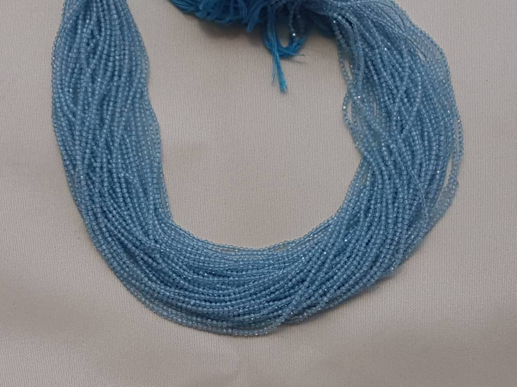 Sky Blue Topaz Rondelle Facetted Beads 2mm 13"