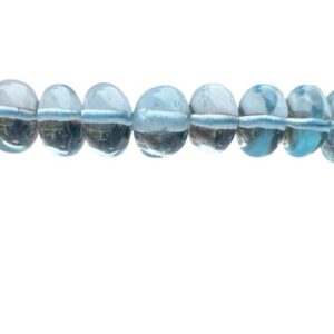 Sky Blue Topaz Smooth Rondelle: 7mm, 4 Inch Strand, 22 Beads Approx Sky Blue Topaz Smooth Rondelle: 7mm, 4 Inch Strand, 22 Beads Approx