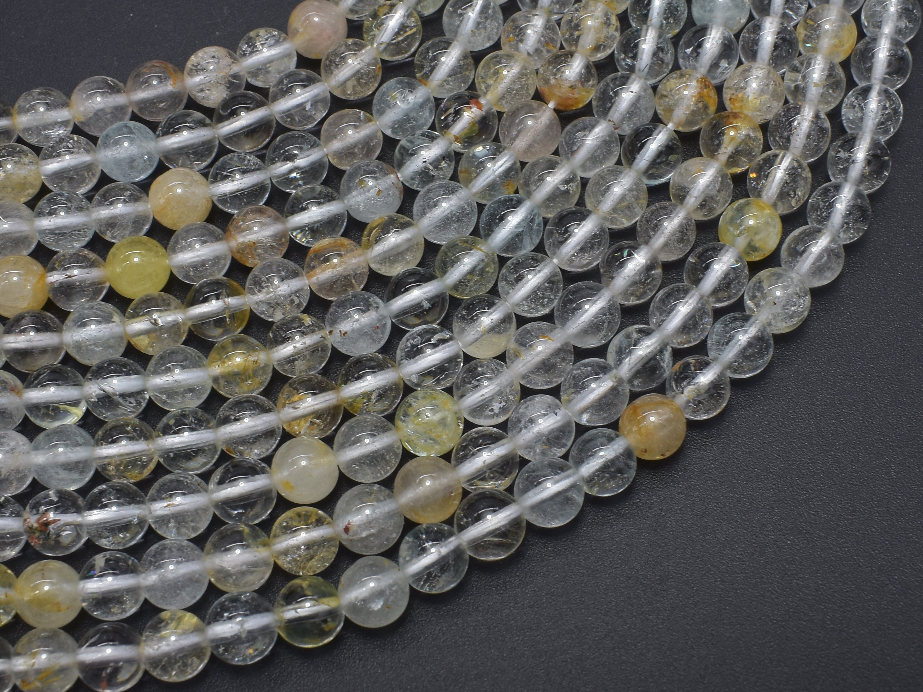 Topaz Beads, 6mm (6.4mm), Round, 15.5 Inch, Full Strand, Approx. 64 Beads, Hole 0.8mm (425054001)