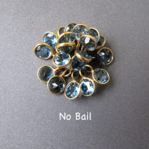 London Blue Topaz Round Silver Charm • 5mm • 3mm Ring • Silver / Gold Vermeil • Natural Gemstone