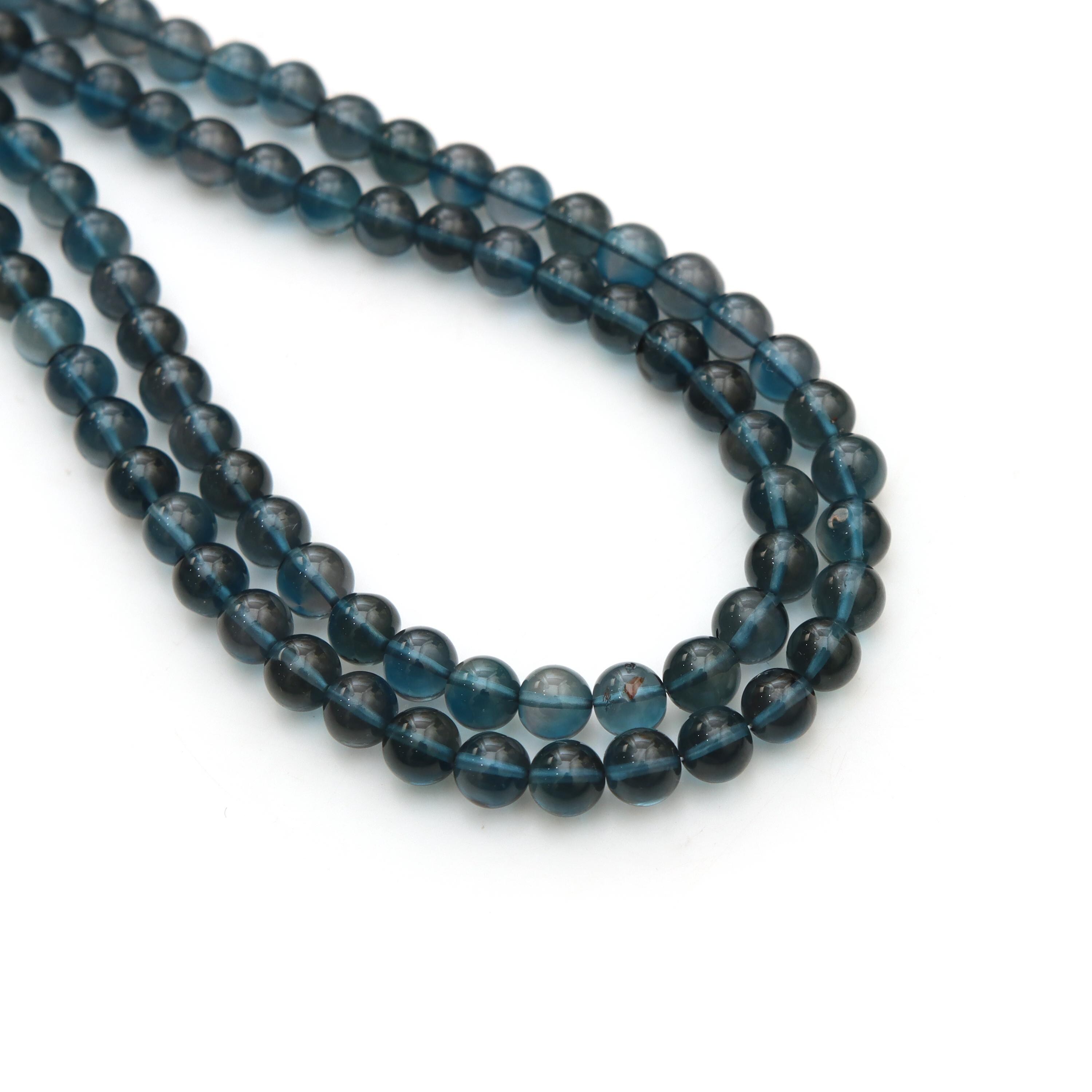 London Blue Topaz Smooth Round Beads, 6 Mm, Natural Gemstone Loose Beads, Deep Blue Topaz Jewelry, December Birthstone, 18 Inches Strand London Blue Topaz Smooth Round Beads, 6 Mm, Natural Gemstone Loose Beads, Deep Blue Topaz Jewelry, December Birthstone, 18 Inches Strand