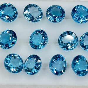 Swiss Blue Topaz Gemstone: 10mm Round Cut, Aaa Quality Swiss Blue Topaz Gemstone: 10mm Round Cut, Aaa Quality