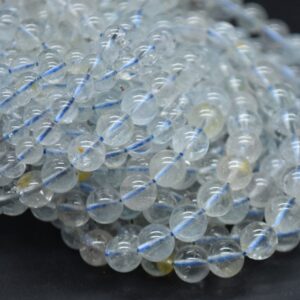 White Topaz Round Beads - 6mm, 8mm Sizes - 14" Strand - Natural Gemstone Beads For Jewellery Making | Crystal Beads White Topaz Round Beads - 6mm, 8mm Sizes - 14" Strand - Natural Gemstone Beads For Jewellery Making | Crystal Beads