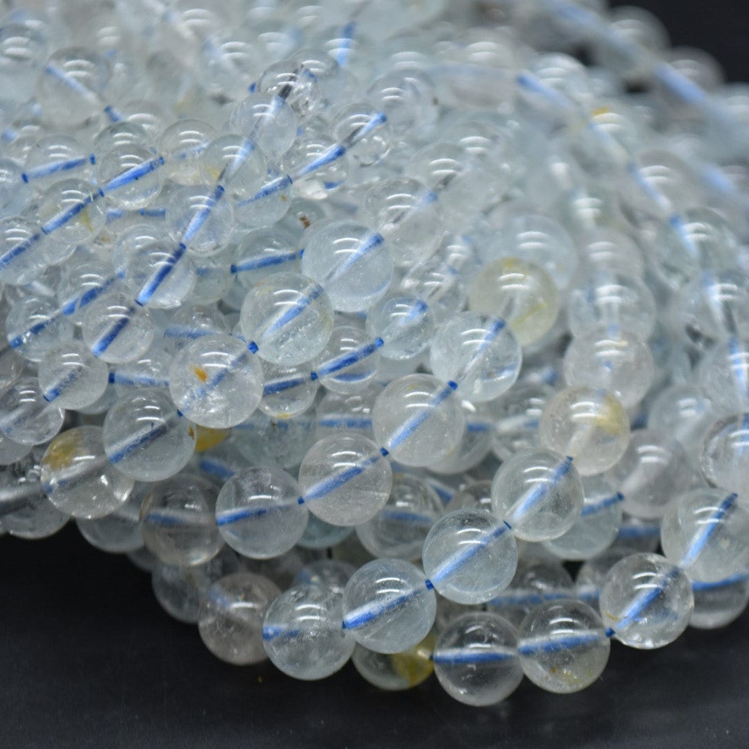 White Topaz Round Beads - 6mm, 8mm Sizes - 14" Strand - Natural Gemstone Beads For Jewellery Making | Crystal Beads White Topaz Round Beads - 6mm, 8mm Sizes - 14" Strand - Natural Gemstone Beads For Jewellery Making | Crystal Beads