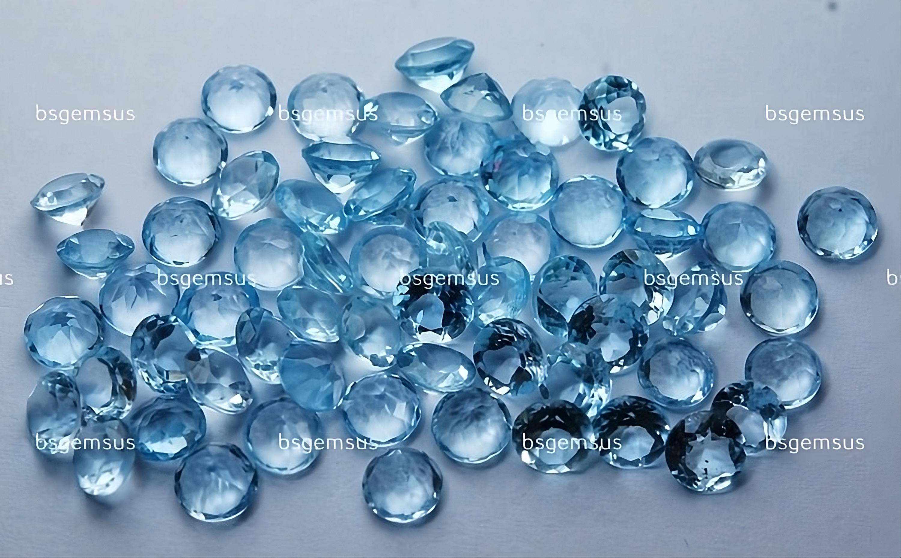10 Pcs,natural Sky Blue Topaz Faceted Coins Shaped,loose Stones, Size Variations, 10 Pcs,natural Sky Blue Topaz Faceted Coins Shaped,loose Stones, Size Variations,