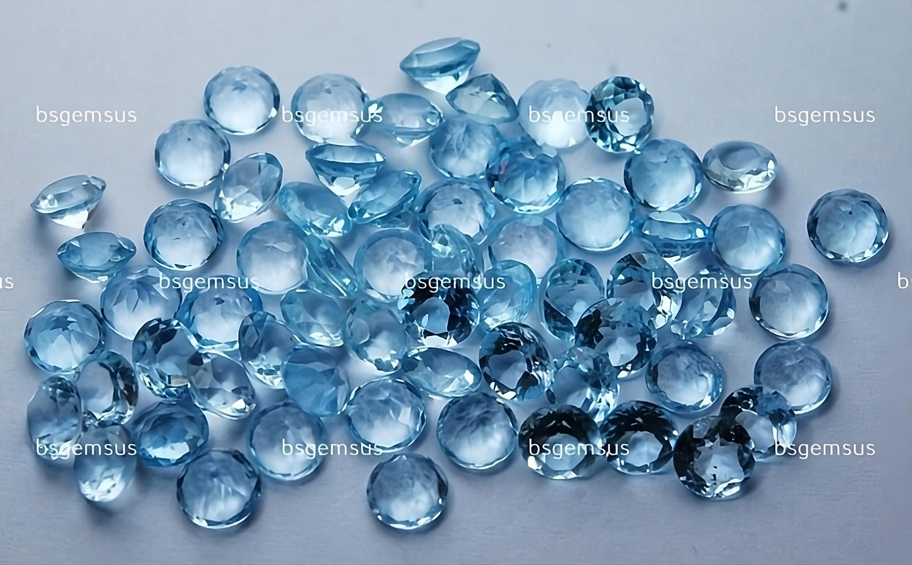 20 Pcs,natural Sky Blue Topaz Faceted Coins Shaped,loose Stones, 4mm 20 Pcs,natural Sky Blue Topaz Faceted Coins Shaped,loose Stones, 4mm