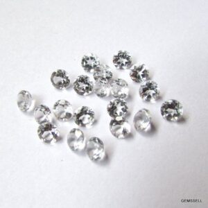 25 Aaa White Topaz Faceted Round Loose Gemstones (1.5mm-5mm)