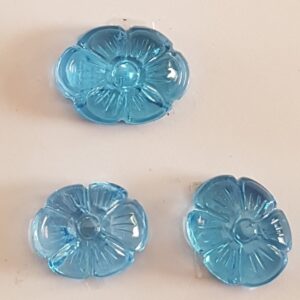 3 Pieces of SKY BLUE TOPAZ Ovals Cabs With Carving