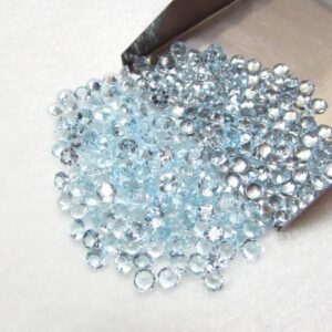5mm Sky Blue Topaz: Faceted Round Loose Gemstones, Aaa Quality (5 Pcs)