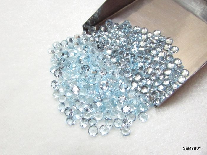 5mm Sky Blue Topaz: Faceted Round Loose Gemstones, Aaa Quality (5 Pcs)
