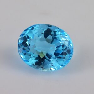 6.87 cts Natural Swiss Blue Topaz 12x10 mm Faceted Oval Loose Gemstone - Natural Swiss Blue Topaz Gemstone - Swiss Blue Topaz -TOSWS-1217