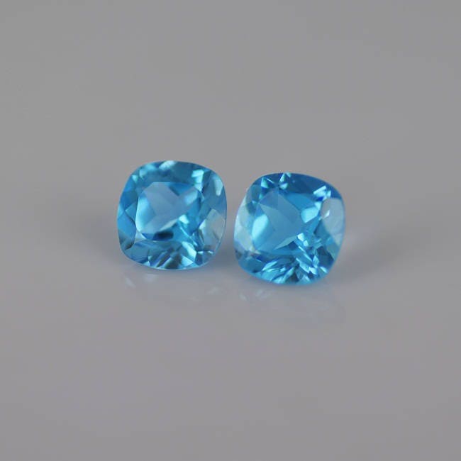 8x8x5.2 Mm Natural Swiss Blue Topaz 2 Pcs Faceted Cut Cushion Aaa Grade Loose Gemstone -100% Natural Swiss Blue Topaz Gemstone - Tosws-1111 8x8x5.2 Mm Natural Swiss Blue Topaz 2 Pcs Faceted Cut Cushion Aaa Grade Loose Gemstone -100% Natural Swiss Blue Topaz Gemstone - Tosws-1111