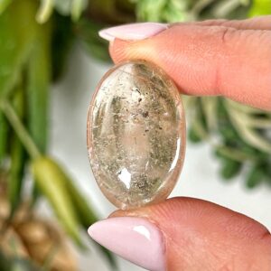 Bicolored Topaz Mini Palmstone | 7g | - #2 (polished Brown Crystal Pocket Stone Palm, Healing Stone)
