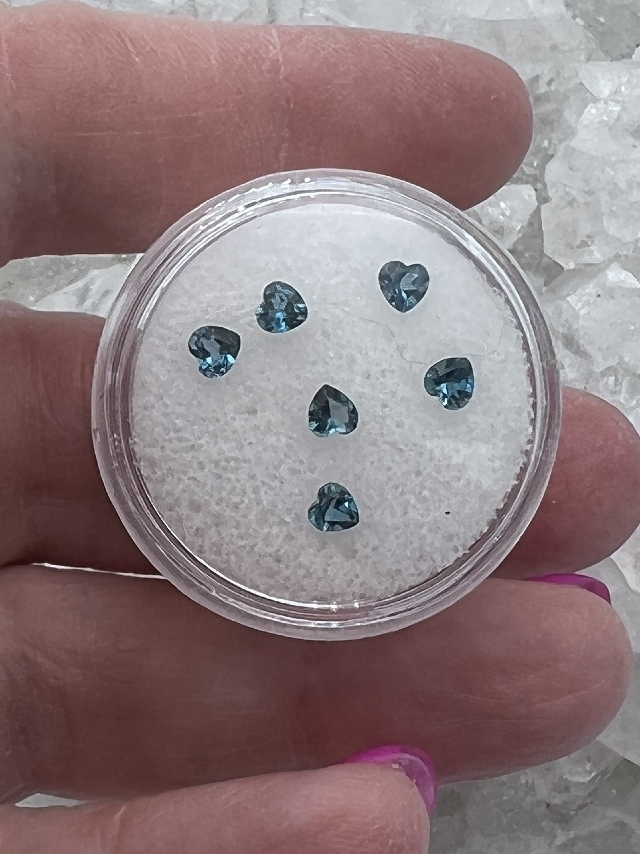 Blue Topaz Heart Gemstone .20ct-sold 1-each
