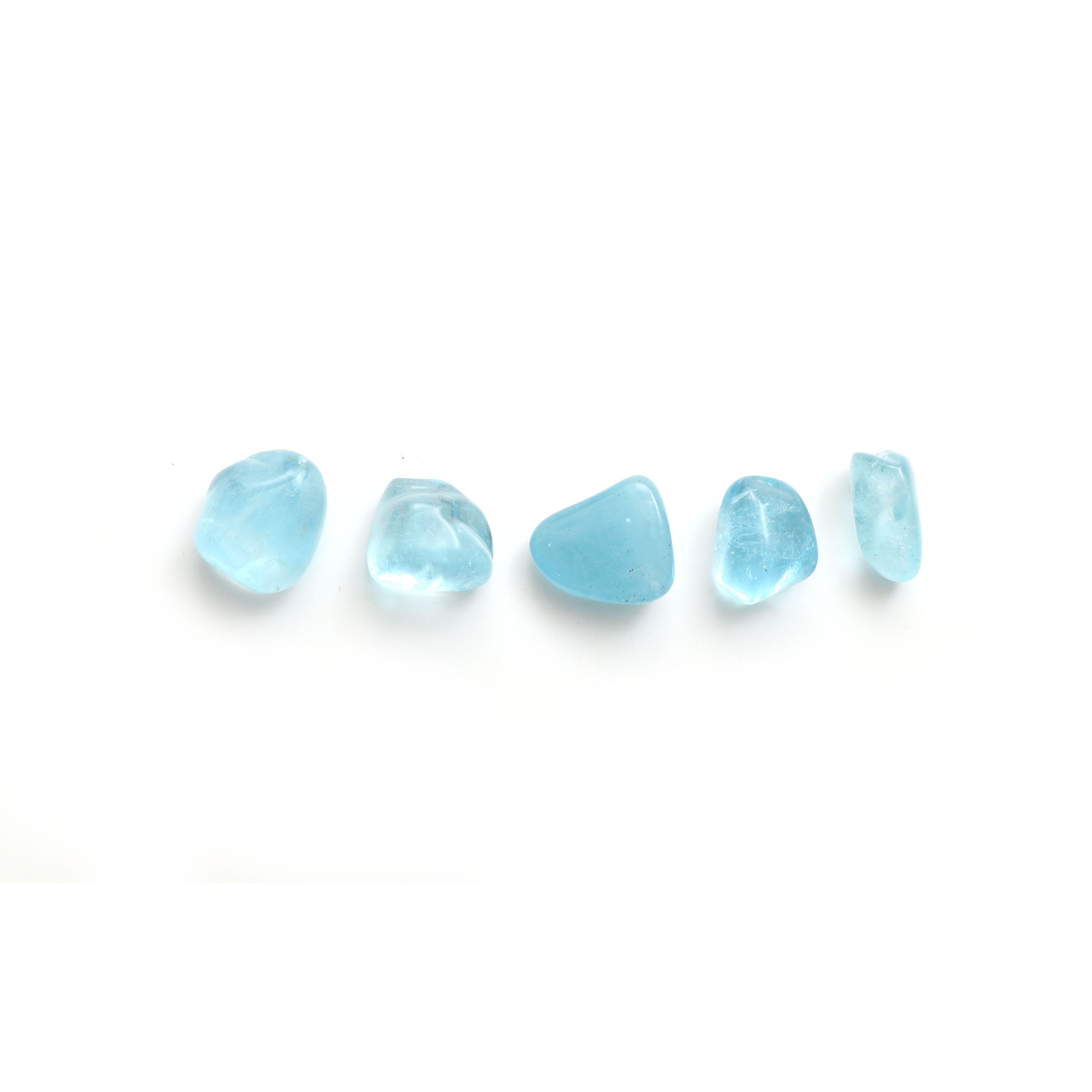 Clearance-blue Topaz Smooth Tumble Loose Gemstone, 15x19 Mm To 18x22 Mm, Blue Topaz Jewelry Handmade Gift For Women, Set Of 5 Pieces