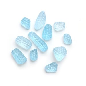 CLEARANCE-Natural Blue Topaz Tumble Shape Concave Cut Loose Gemstone, 10x13 mm to 11x31 mm, Blue Topaz Jewelry, Concave Gemstone, 11 Piece