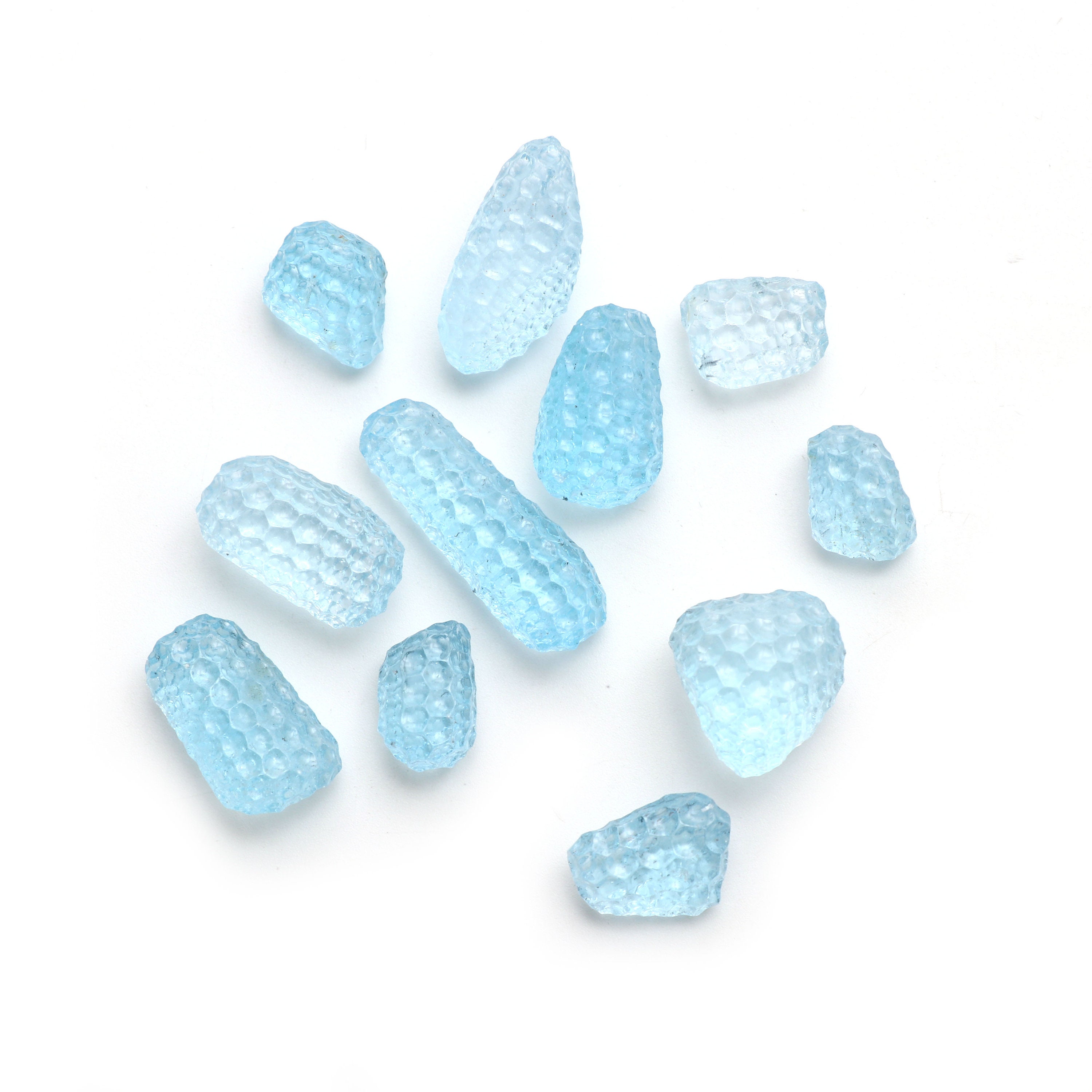 Clearance-natural Blue Topaz Tumble Shape Concave Cut Loose Gemstone, 10x13 Mm To 11x31 Mm, Blue Topaz Jewelry, Concave Gemstone, 11 Piece