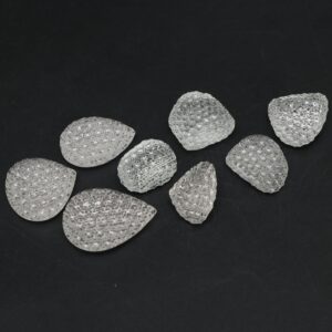 CLEARANCE-Natural White Topaz Concave Cut Loose Gemstone, 16x25 mm to 26x32 mm, Mix Shape Loose Gemstone, Concave Gemstone, Piece 8 Pieces