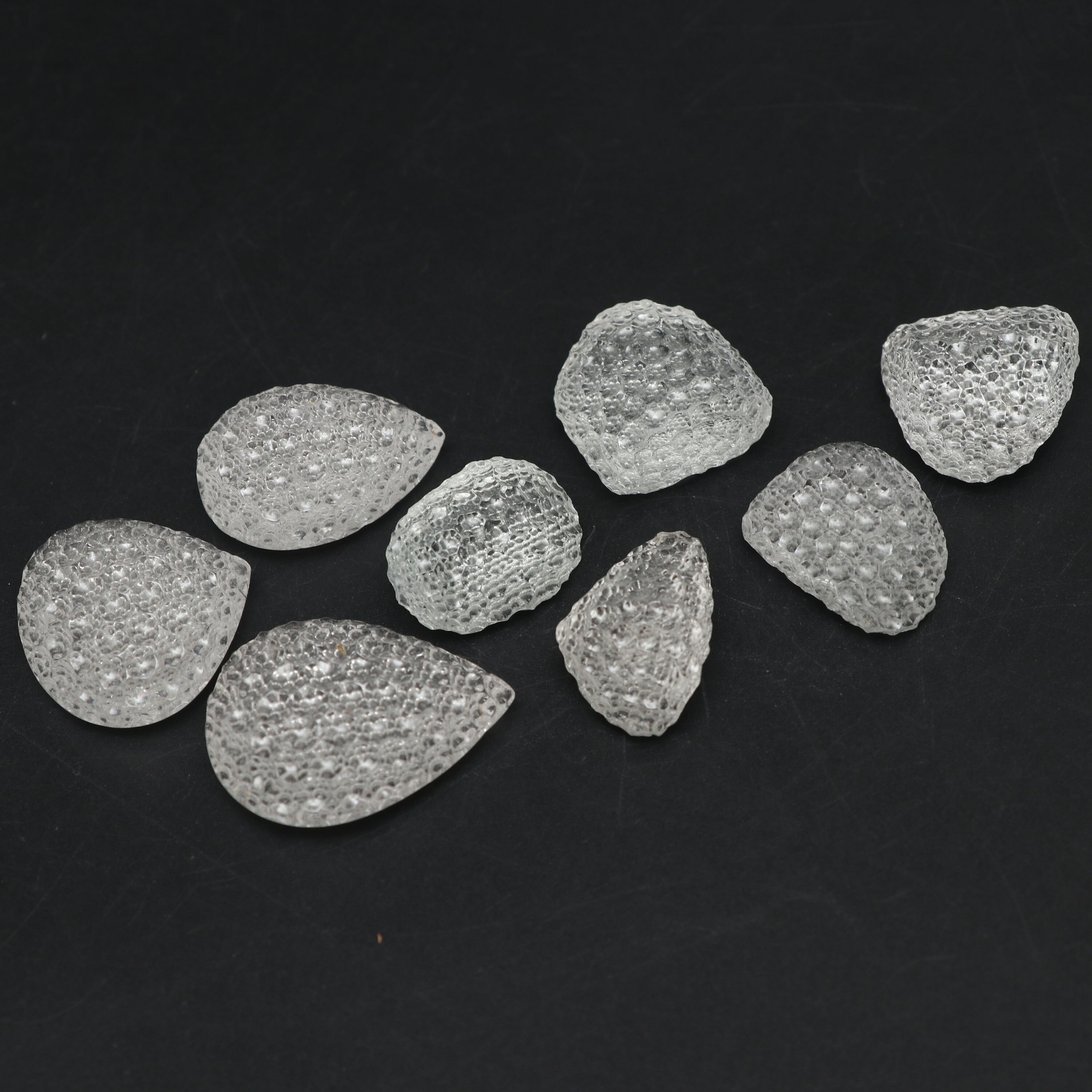 Clearance-natural White Topaz Concave Cut Loose Gemstone, 16x25 Mm To 26x32 Mm, Mix Shape Loose Gemstone, Concave Gemstone, Piece 8 Pieces