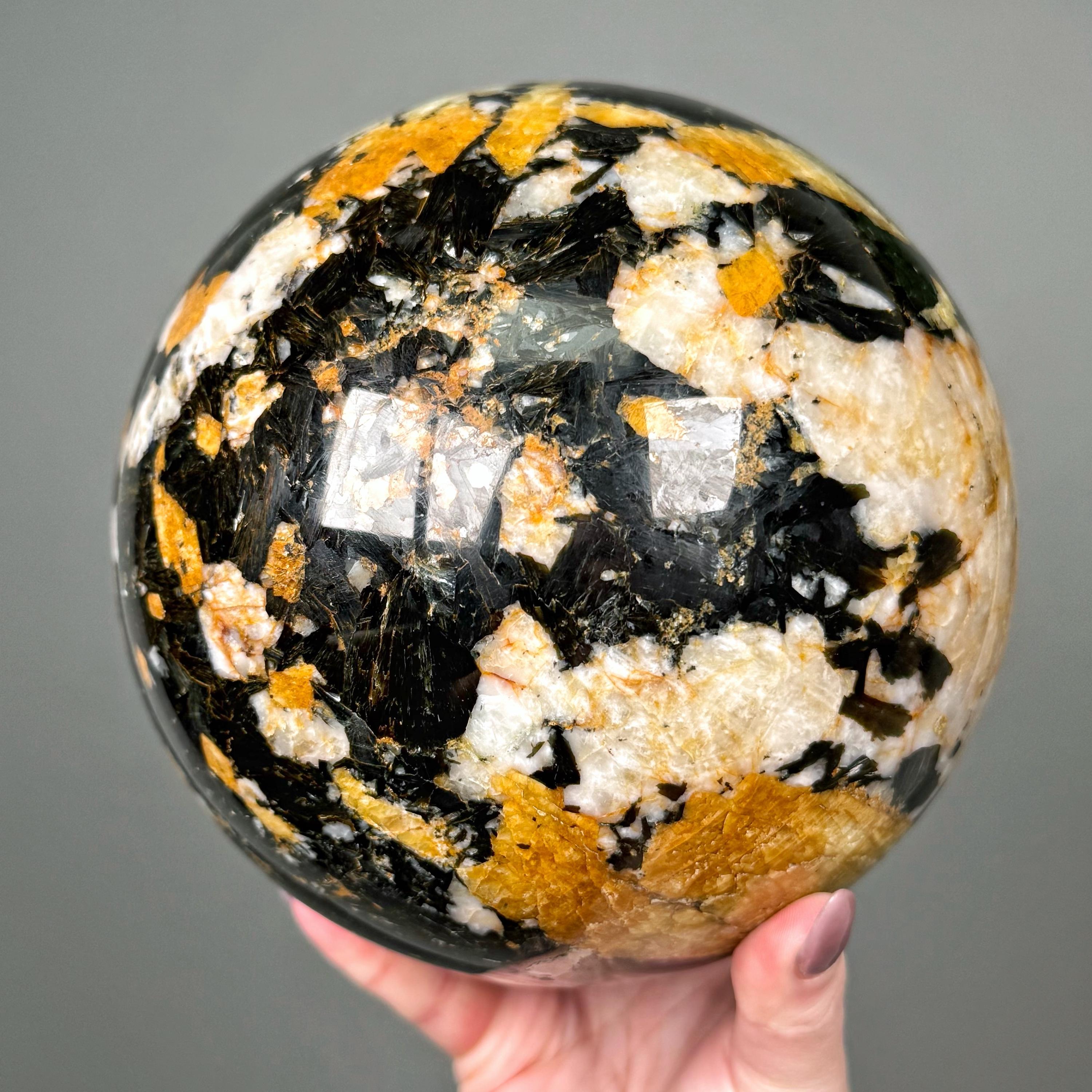 Imperial Topaz With Biotite Sphere | 143mm | - #s37 (polished Yellow Crystal Ball, Healing Stone)