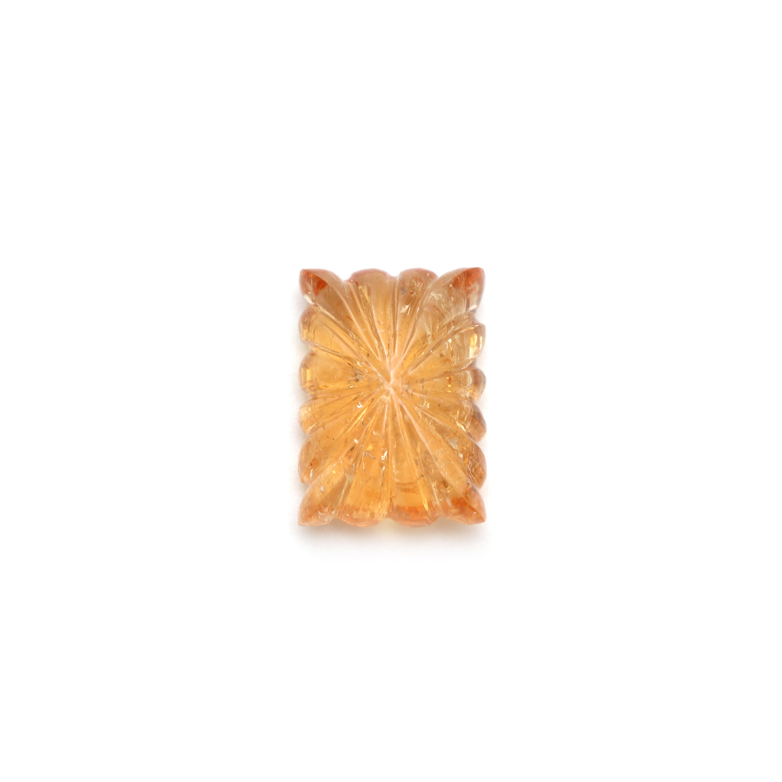Imperial Topaz Carving Rectangle Loose Gemstone, 15x20 Mm, Imperial Topaz Rectangle Jewelry Making Gemstone, 1 Piece