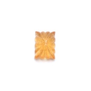 Imperial Topaz Carving Rectangle Loose Gemstone, 10x14 mm, Imperial Topaz Rectangle Jewelry Making Gemstone, 1 Piece