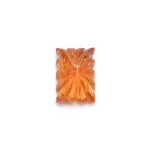 Imperial Topaz Carving Rectangle Loose Gemstone, 12x17 mm, Imperial Topaz Rectangle Jewelry Making Gemstone, 1 Piece