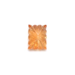 Imperial Topaz Carving Rectangle Loose Gemstone, 11.5x15.5 mm, Imperial Topaz Rectangle Jewelry Making Gemstone, 1 Piece