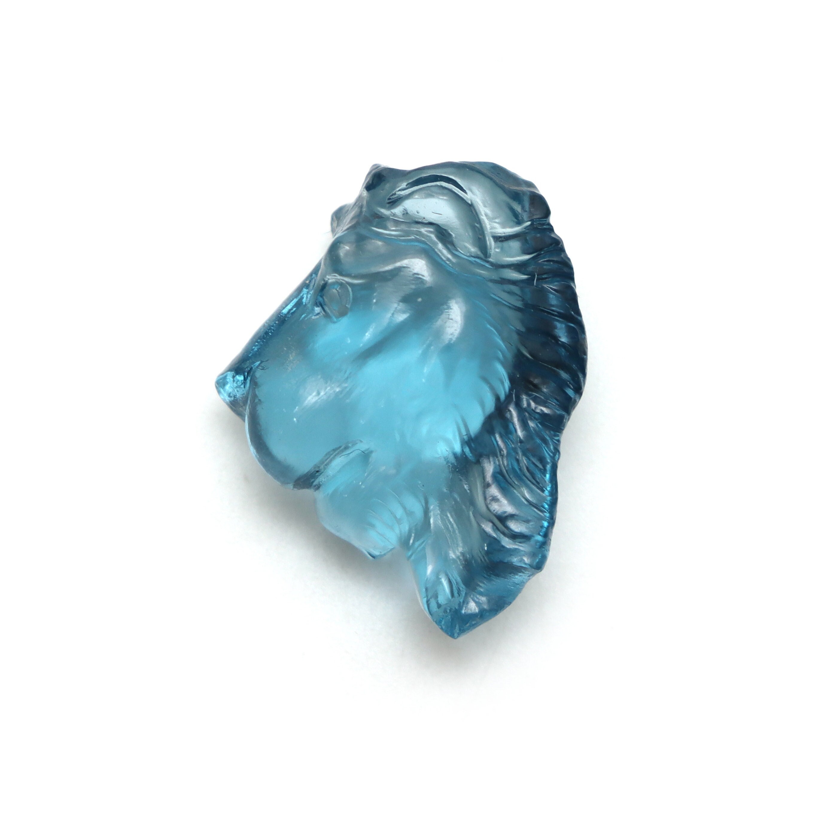 London Blue Topaz Lion Carving Loose Gemstone, 15.5x20.5 Mm, Blue Topaz Jewelry Making Gemstone, 1 Piece London Blue Topaz Lion Carving Loose Gemstone, 15.5x20.5 Mm, Blue Topaz Jewelry Making Gemstone, 1 Piece