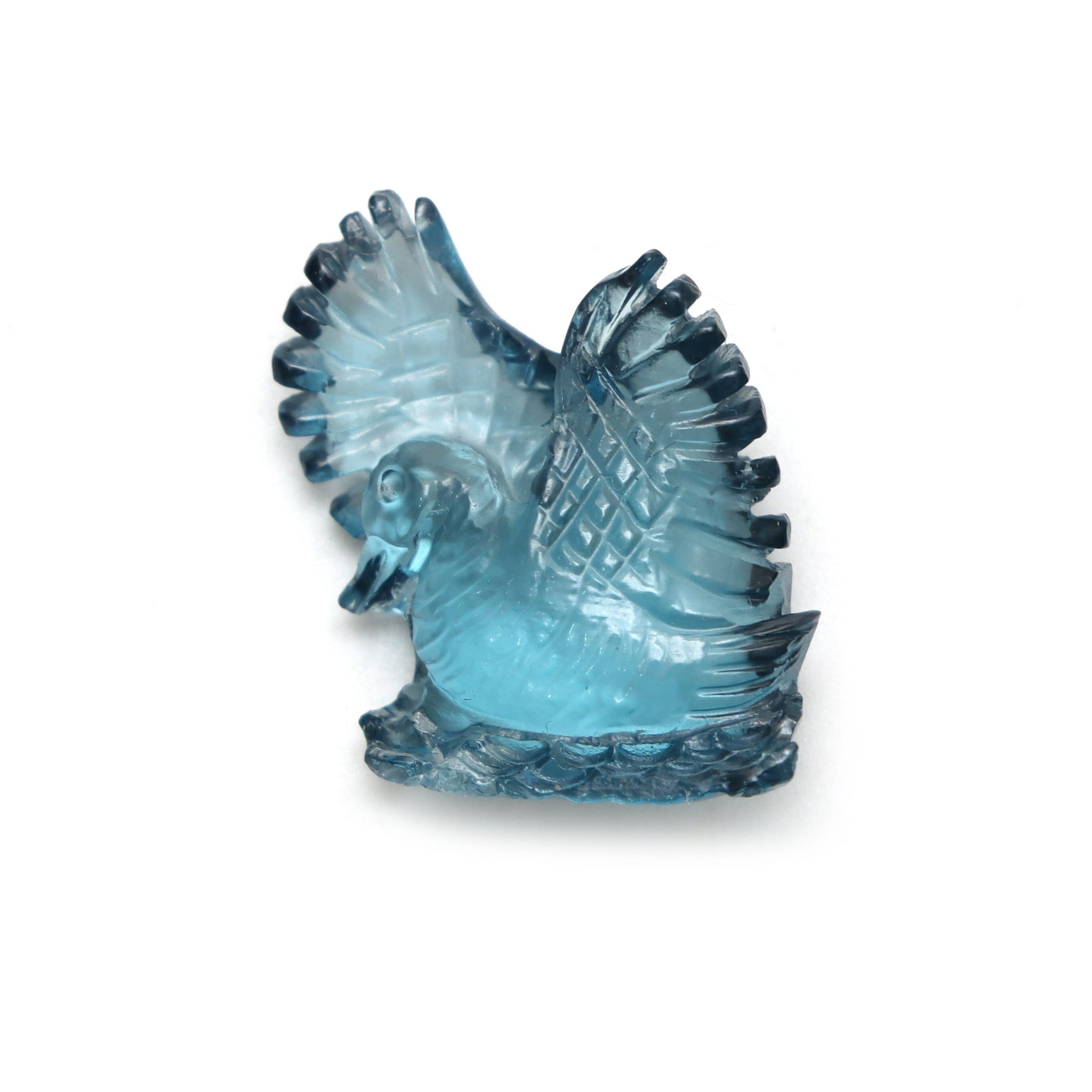 London Blue Topaz Swan Carving Loose Gemstone, 18x21 Mm, Blue Topaz Jewelry Making Gemstone, 1 Piece London Blue Topaz Swan Carving Loose Gemstone, 18x21 Mm, Blue Topaz Jewelry Making Gemstone, 1 Piece