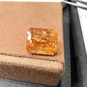 Natural Imperial Topaz Cut, 10.70 Carat 17.60x13.80x11.30 Mm, Loose Gemstone, Octagon Topaz For Jewelry Natural Imperial Topaz Cut, 10.70 Carat 17.60x13.80x11.30 Mm, Loose Gemstone, Octagon Topaz For Jewelry