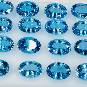 Natural Swiss Blue Topaz Oval Gemstone – 10x14mm Sky Blue Faceted Jewelry Making (ring Stone)